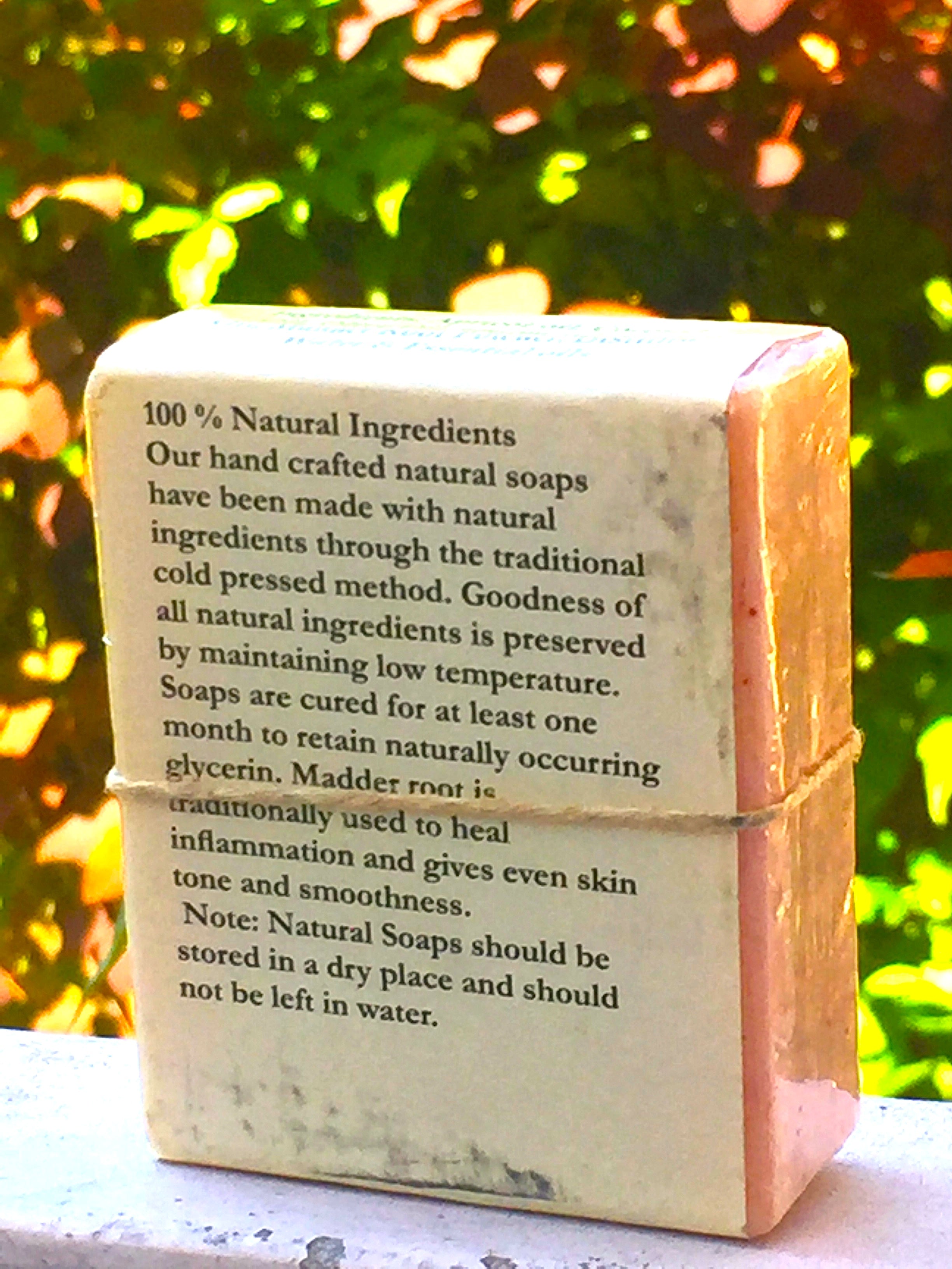 Madder Root Soap, 100% Handmade, Cold Pressed, herbal soap, cold pressed, Handmade, 100% Natural, Moisturising for face, hands and hair, Recommended for prematurely aged skin, sensitive, inflamed and dry skin. Cold pressed, 100% natural, handmade, Natural Skin Care, Natural oils, Skin Care, Himachal Oils, Himalayan Salt, Mountain Bounties, Himalayan people Care