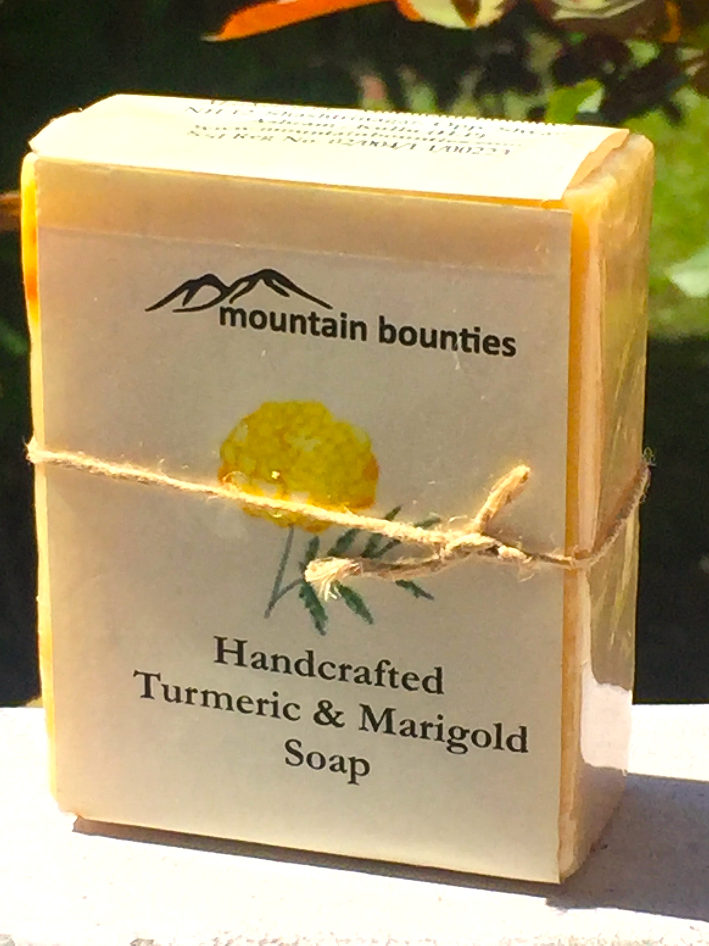 Turmeric & Marigold Soap, handmade cold pressed, 100% natural, 100% Handmade, Cold Pressed, herbal soap, cold pressed, Handmade, 100% Natural, Moisturising for face, hands and hair, Recommended for prematurely aged skin, sensitive, inflamed and dry skin. Cold pressed, 100% natural, handmade, Natural Skin Care, Natural oils, Skin Care, Himachal Oils, Himalayan Salt, Mountain Bounties, Himalayan people Care