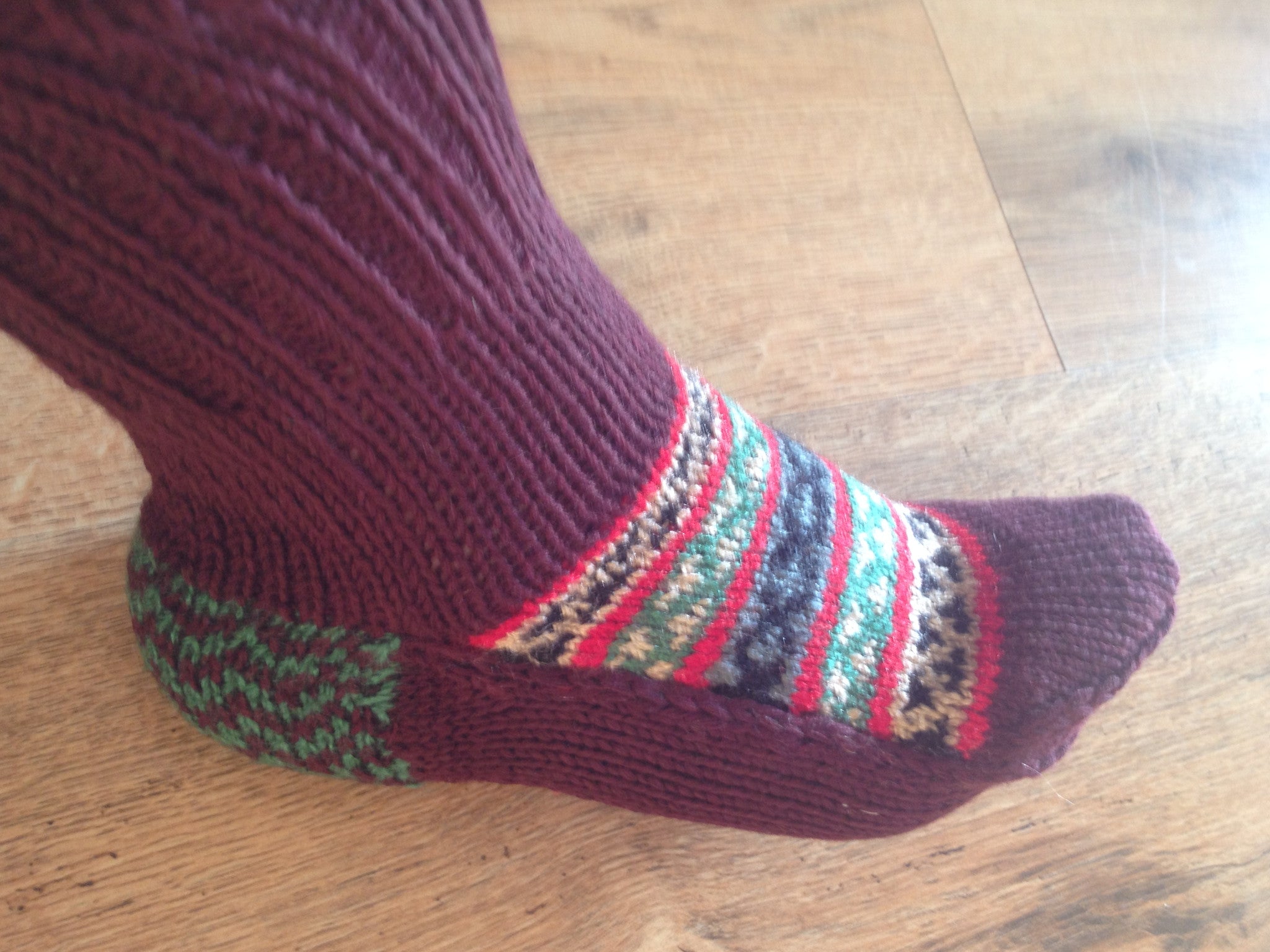 Woolen Socks, Burgundy & Christmas Colours