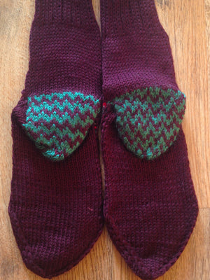 Woolen Socks, Burgundy & Christmas Colours