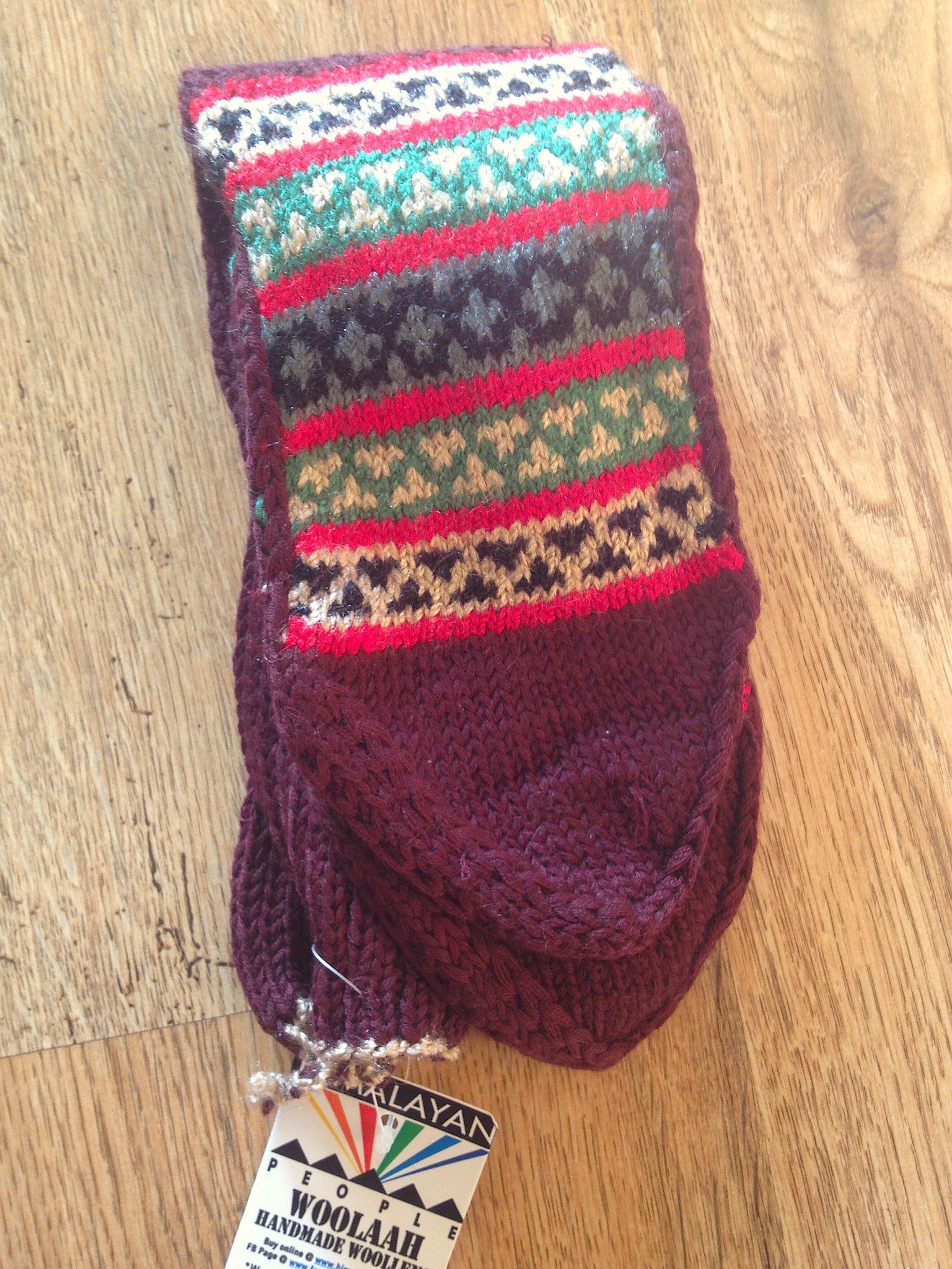 Woolen Socks, Burgundy & Christmas Colours