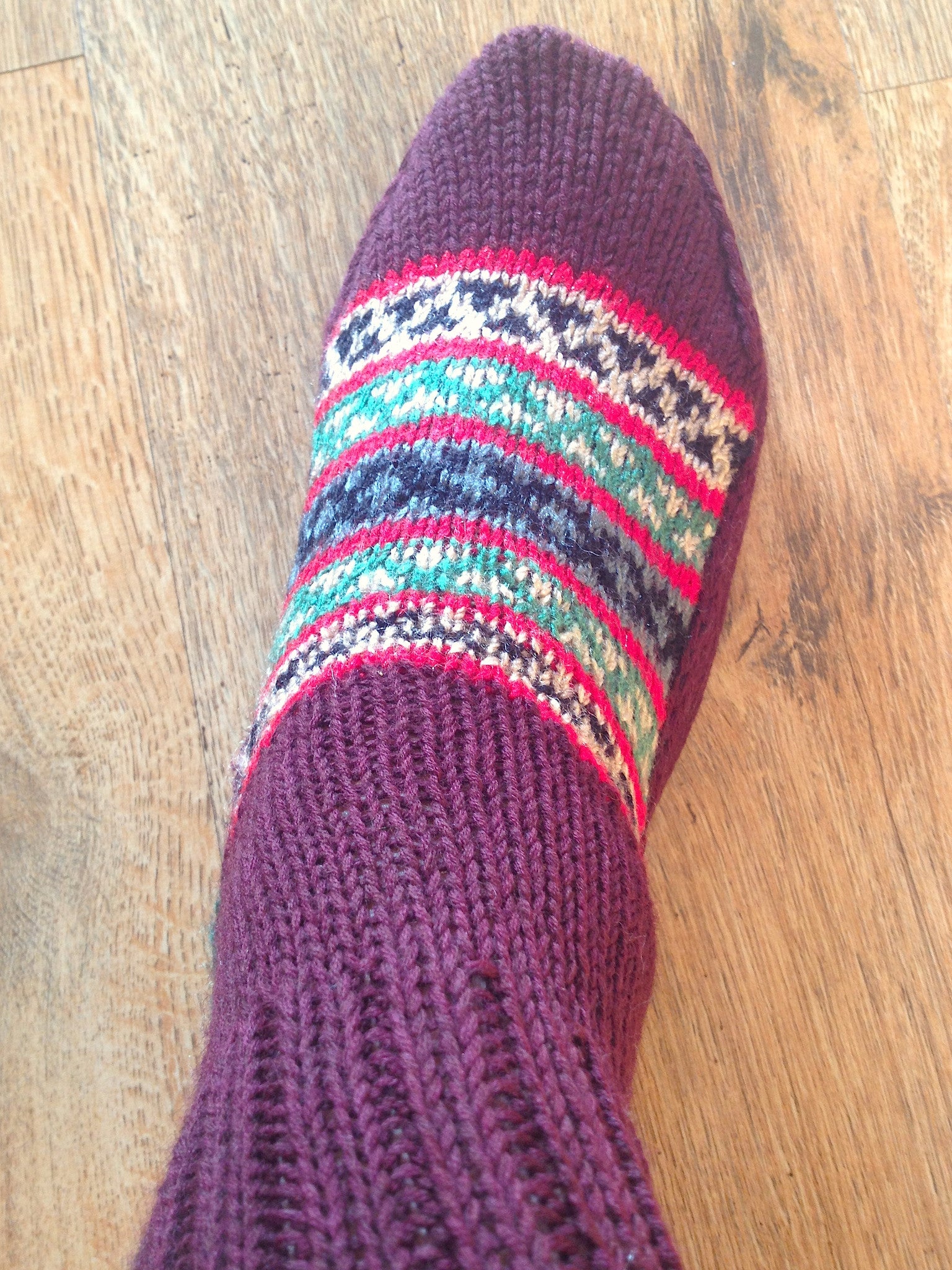 Woolen Socks, Burgundy & Christmas Colours