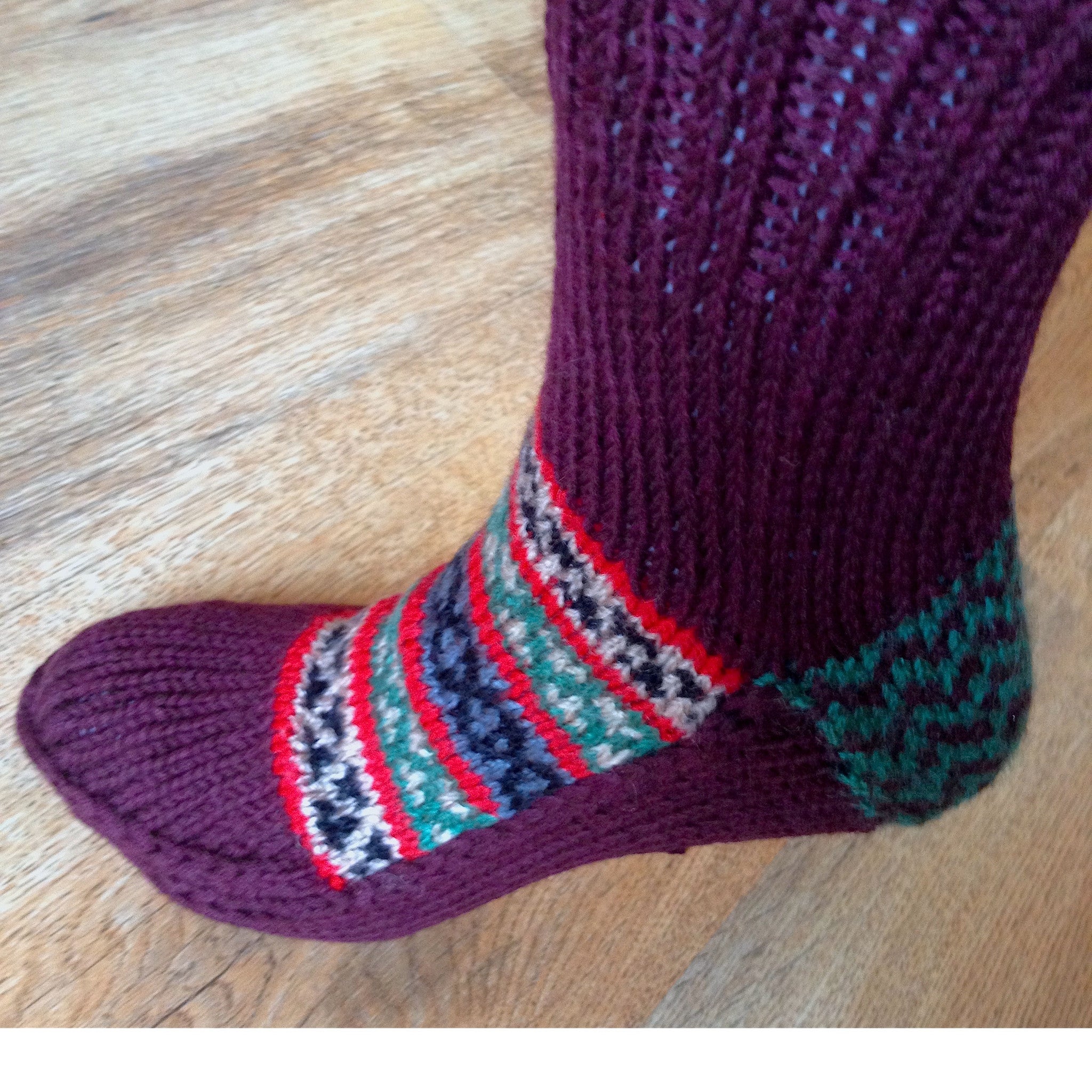 Woolen Socks, Burgundy & Christmas Colours