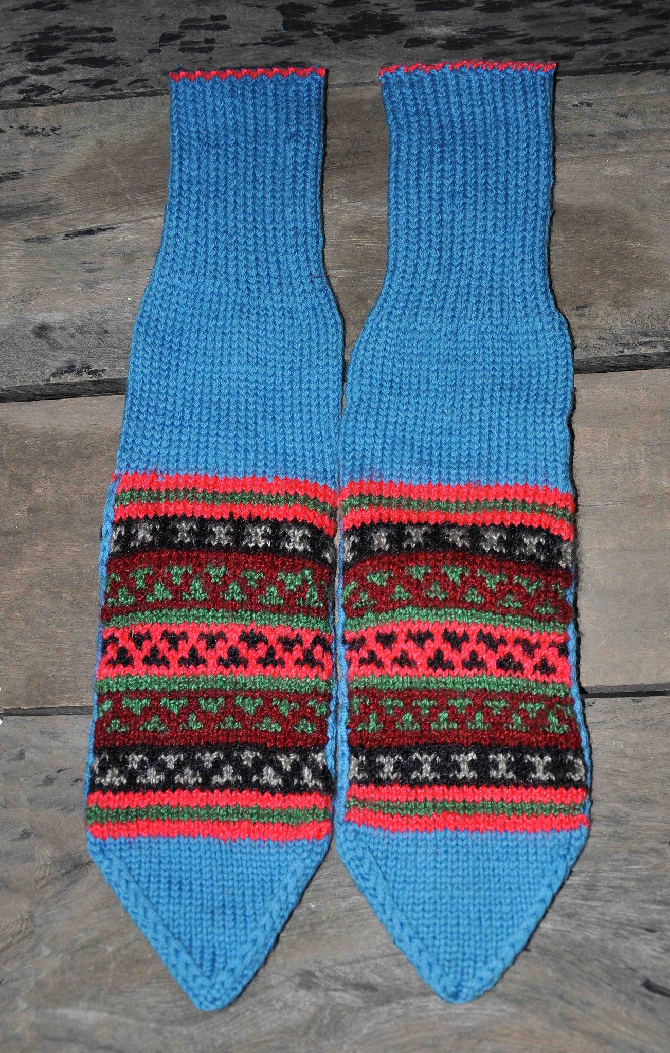 Woolen Socks, Blue with a Turquoise tinge - Main Image