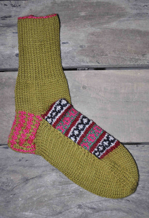 Woolen Socks, Olive Green