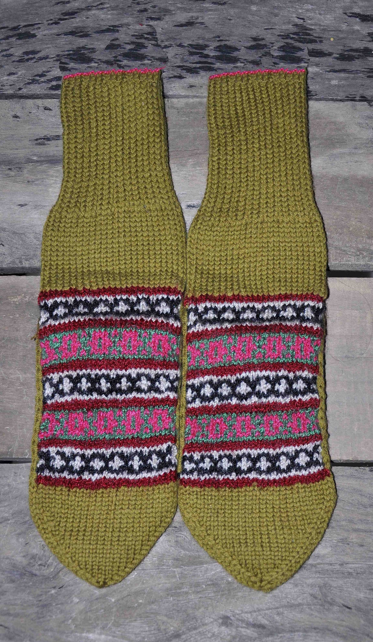 Woolen Socks, Olive Green