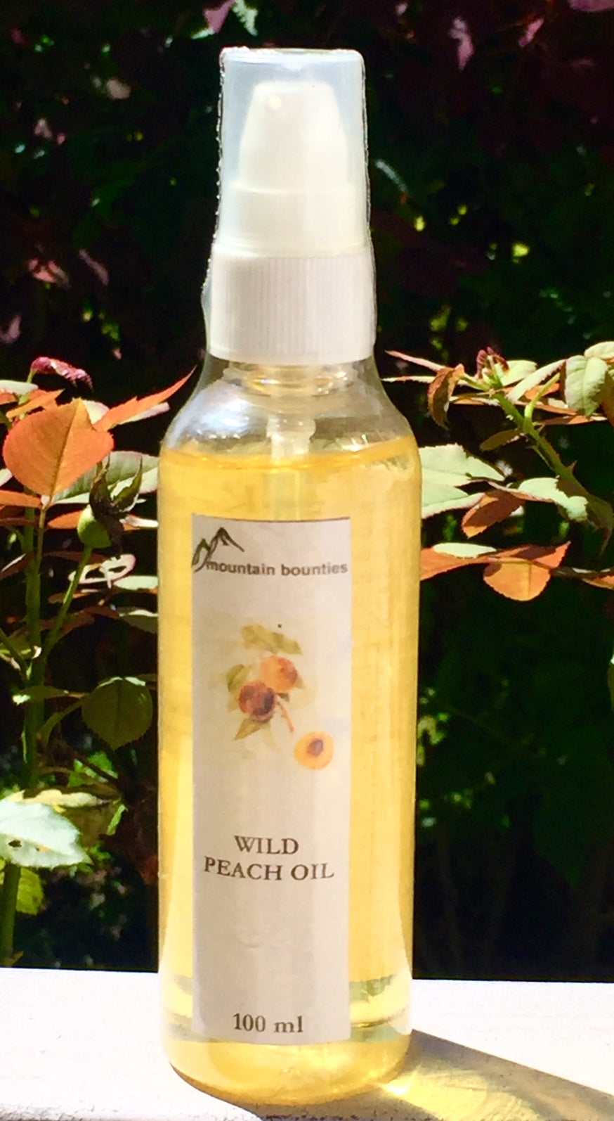 Wild Peach oil is an excellent softener and moisturizer for face, hands and hair. Well known therapeutic body massage oil. Recommended for prematurely aged, sensitive, inflamed and dry skin. Cold pressed oil from Peach kernels. Body Oil, 100% natural, handmade, Natural oils, Skin Care, Himachal Oils, Himalayan Salt, Mountain Bounties, Himalayan people Care, Essential oils, Cold Pressed oils, Moisturising oils, Moisturising creams